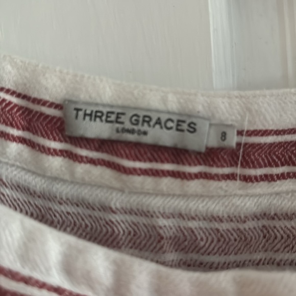Three Graces London Elinor Linen Dress 8 - Picture 3 of 4